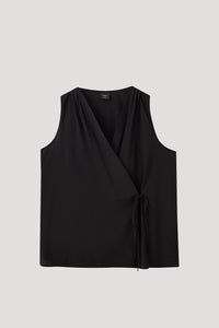 Sleeveless Surpliced V-Neck Blouse