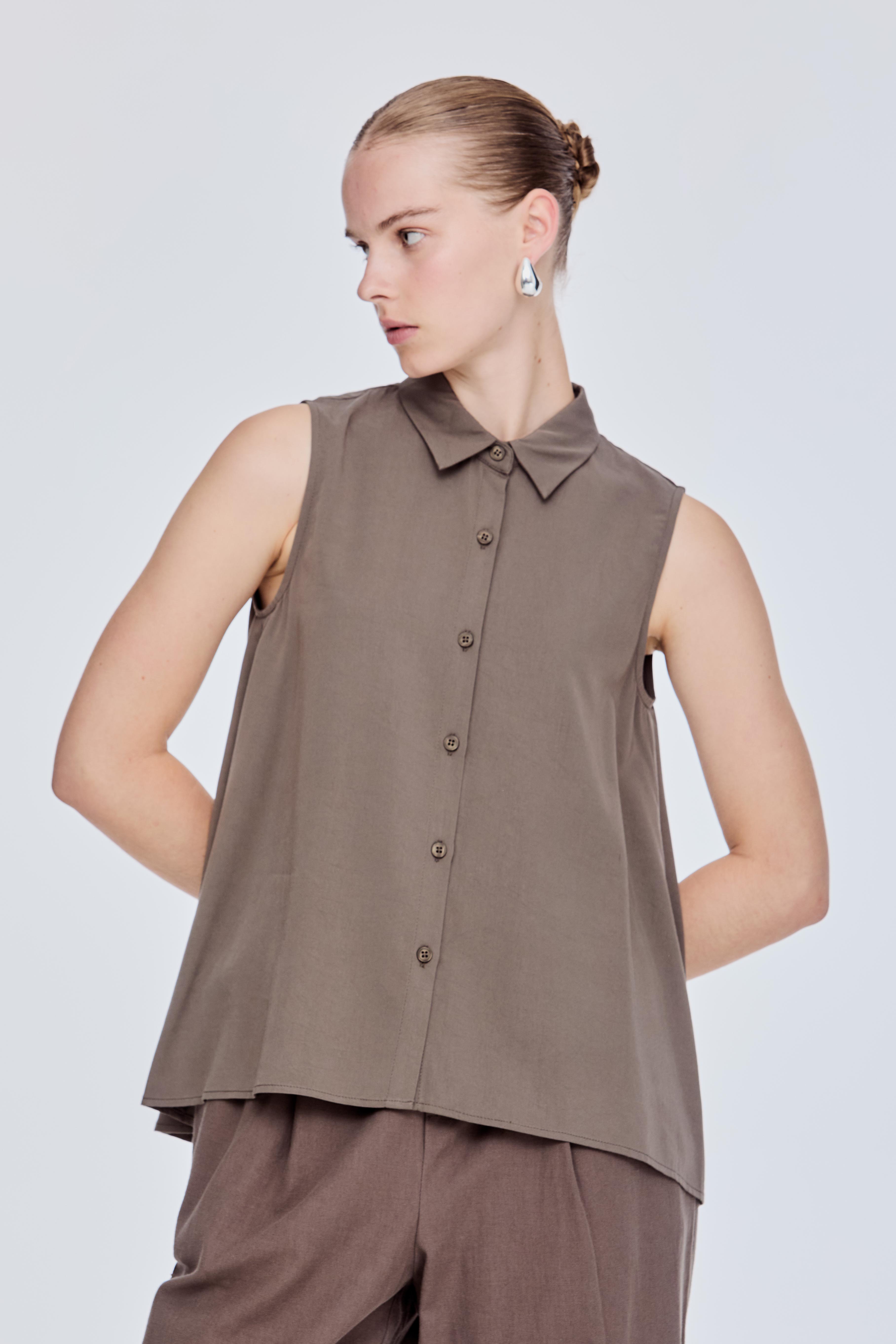 Flared Sleeveless Blouse