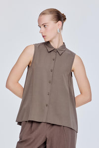 Flared Sleeveless Blouse