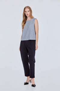 Button Back Stripes Blouse