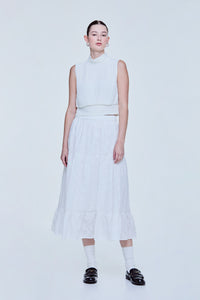 Romantic Pleated Sleeveless Blouse