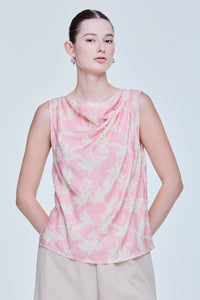 Floral Cowl Neck Blouse