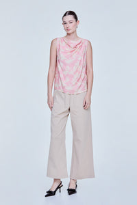 Floral Cowl Neck Blouse