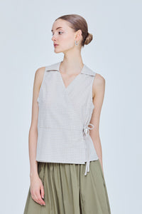 Gingham Wrap Vest Top
