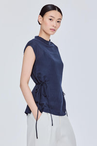 Semi Sheer Waist Ribbon Blouse