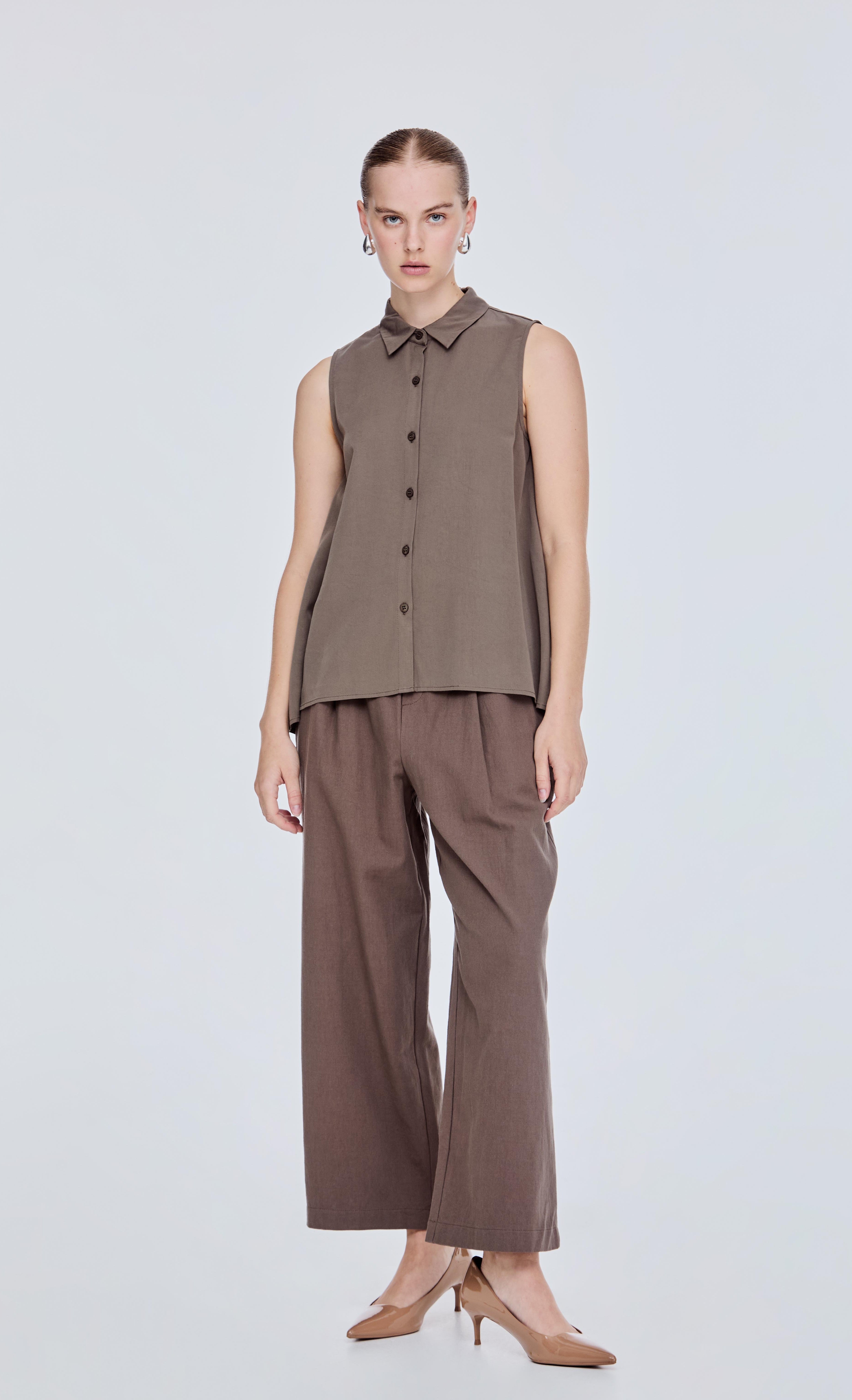 Flared Sleeveless Blouse