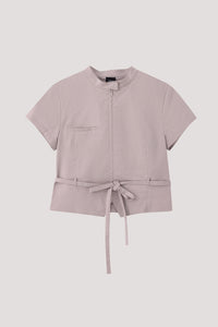 Waist-Tie Shacket Blouse