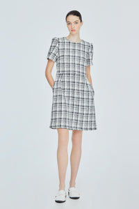 Basic A-Line Tweed Dress