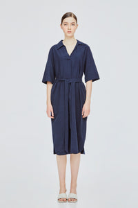 Collared Surplice Dress