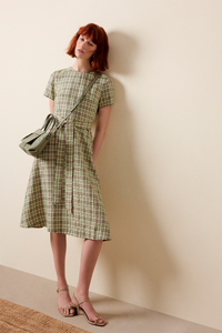 Printed Checks A-Line Dress