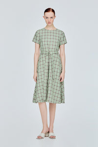 Printed Checks A-Line Dress