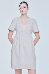 Relaxed Lace Trim Dress
