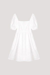 Eyelet Embroidered Puffed Sleeve Dress