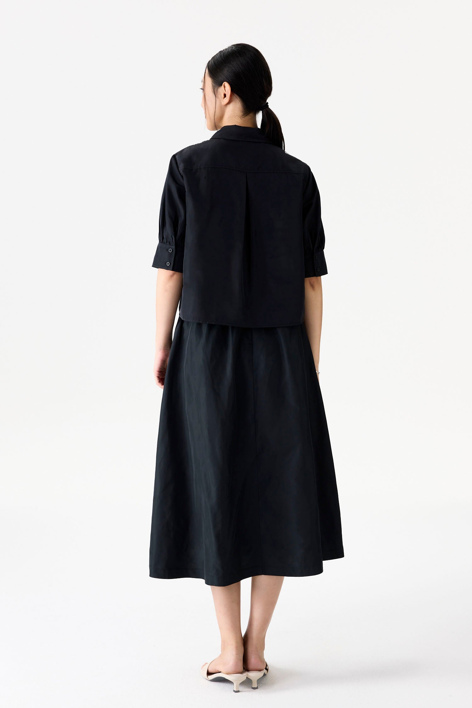 Mid Gathered Sleeve Shirt