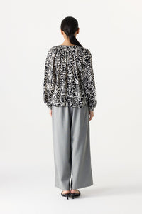 Printed Long Sleeve Blouse