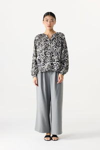 Printed Long Sleeve Blouse