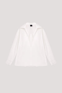 Deep V Neck Collared Shirt