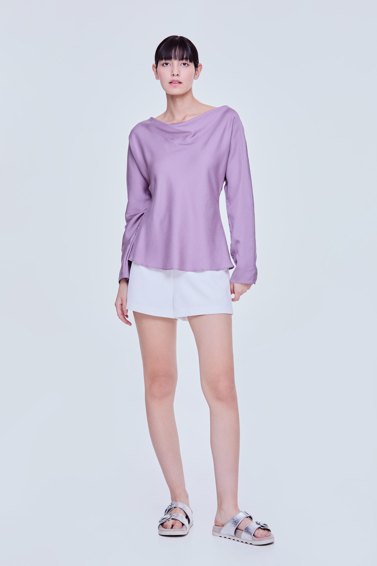 Cowl Neck Long Sleeve Blouse