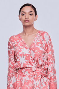 Floral Wrap Blouse