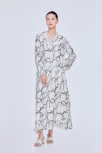 Printed V-Neck Blouse