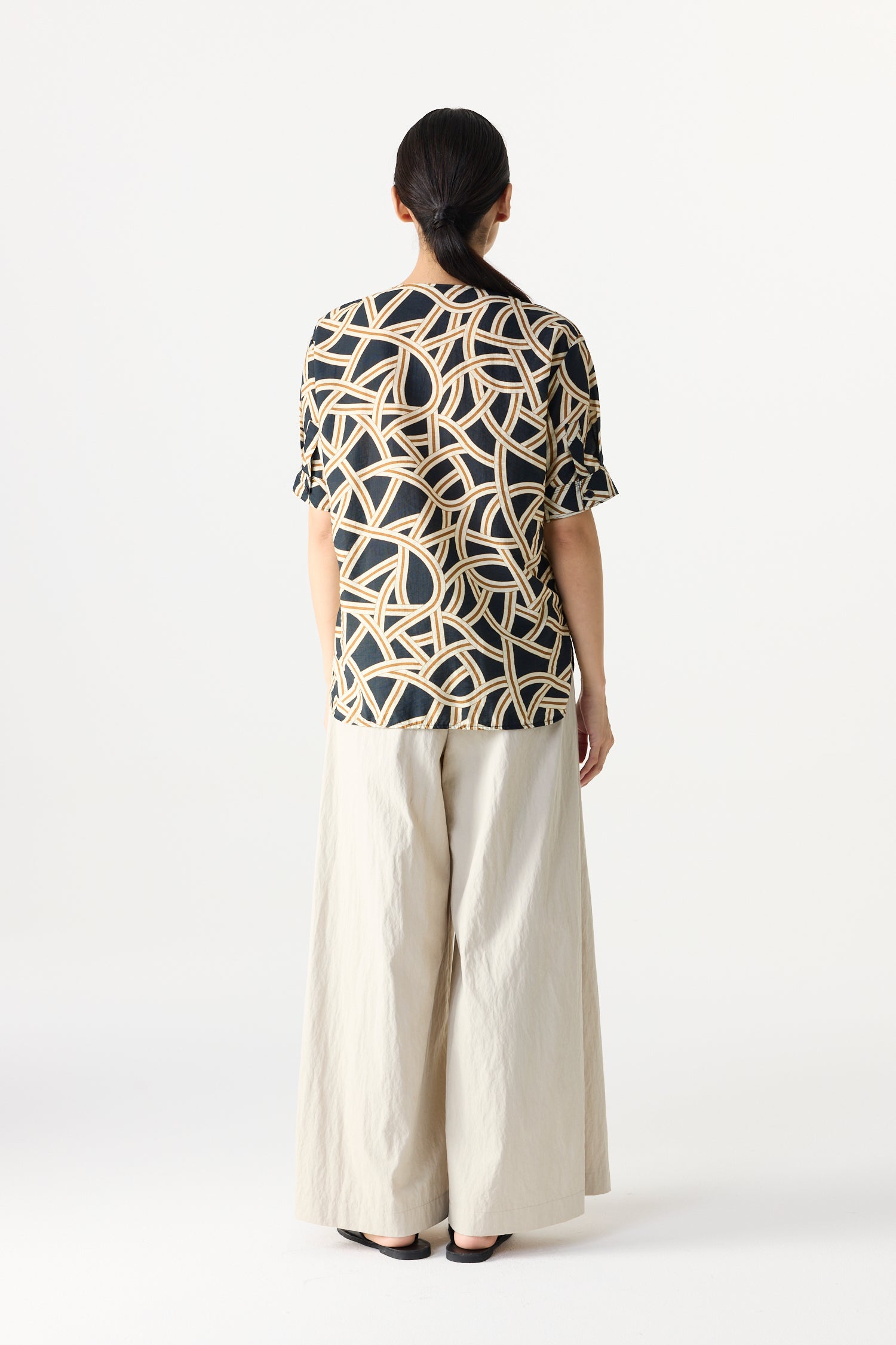 Printed V-Neck Blouse