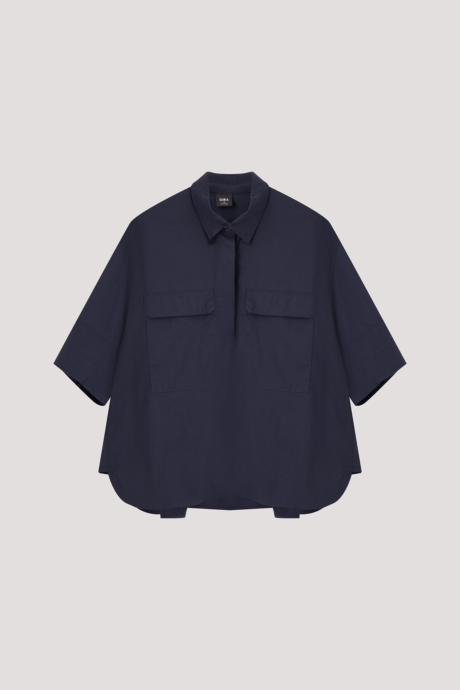 Half Placket Pocketed Blouse