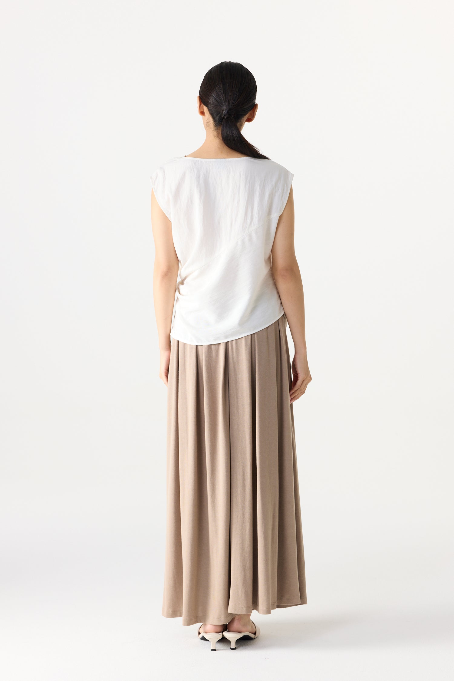 Asymmetrical Knot Draped Top