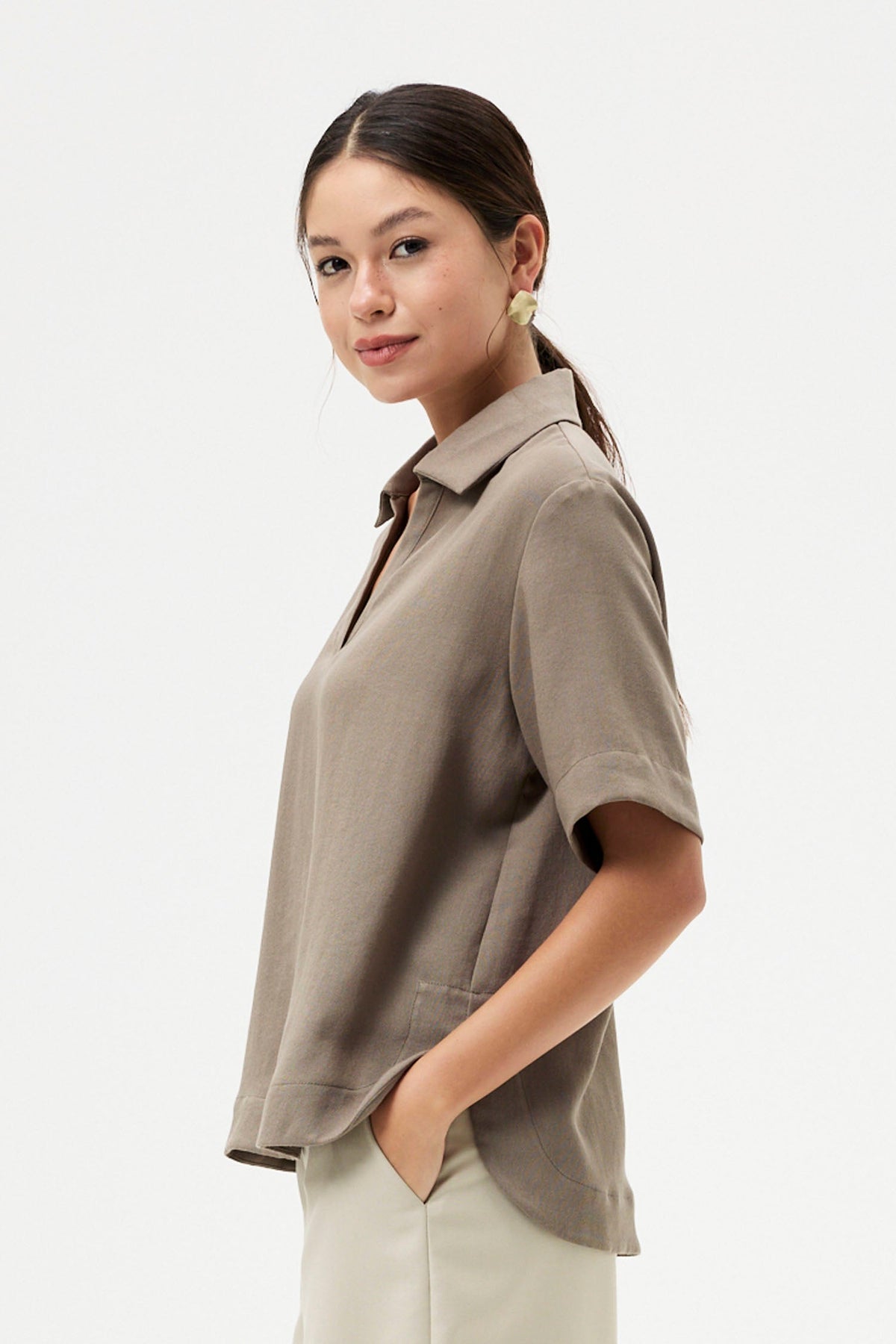Relaxed Open Collared Shirt