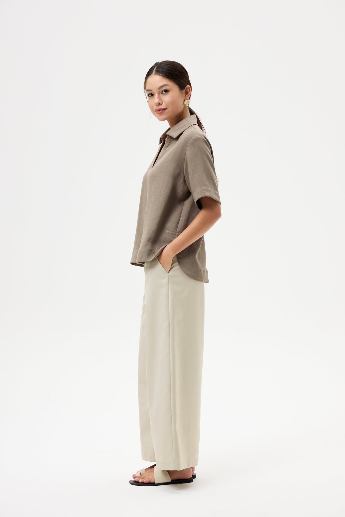 Relaxed Open Collared Shirt