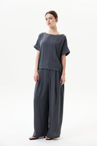 Paneled Drawstring Blouse