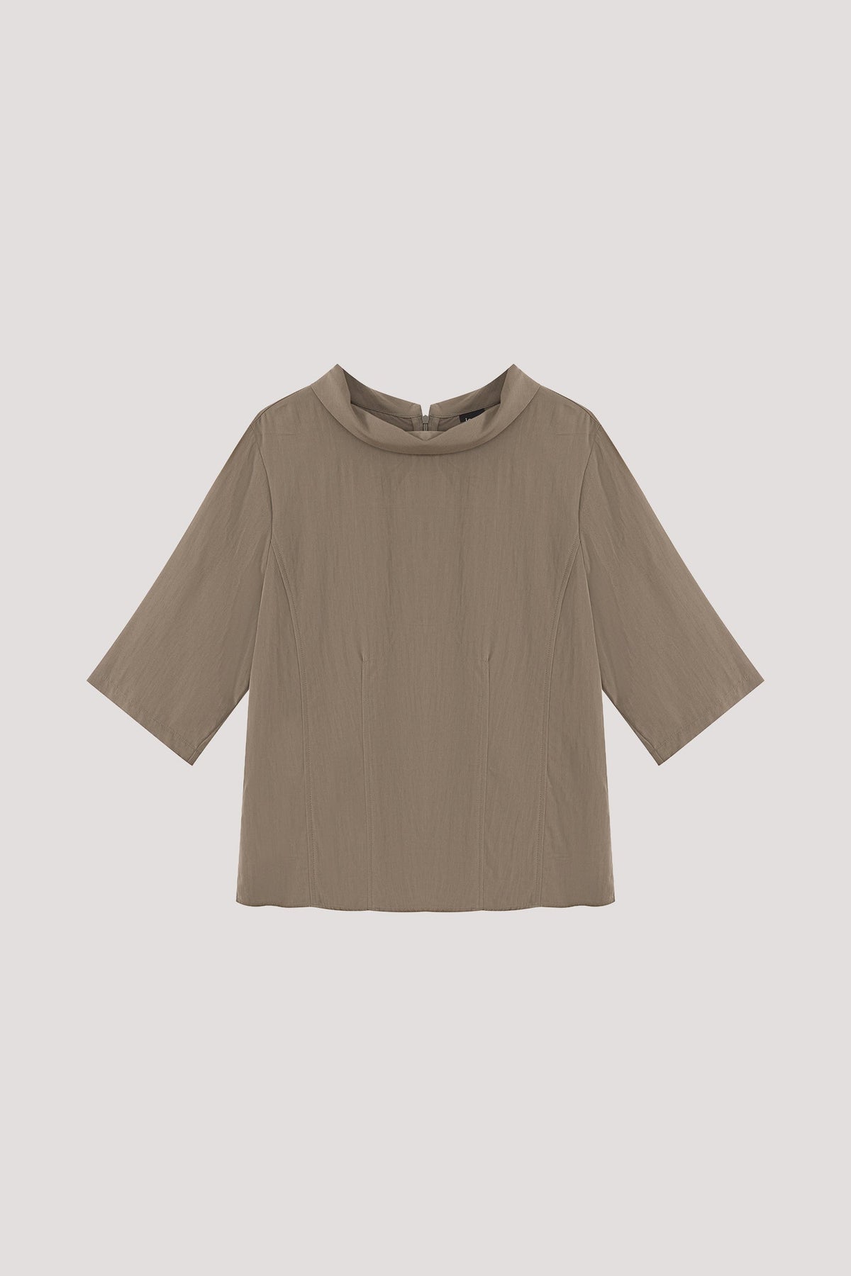 High Neck Paneled Blouse
