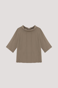 High Neck Paneled Blouse