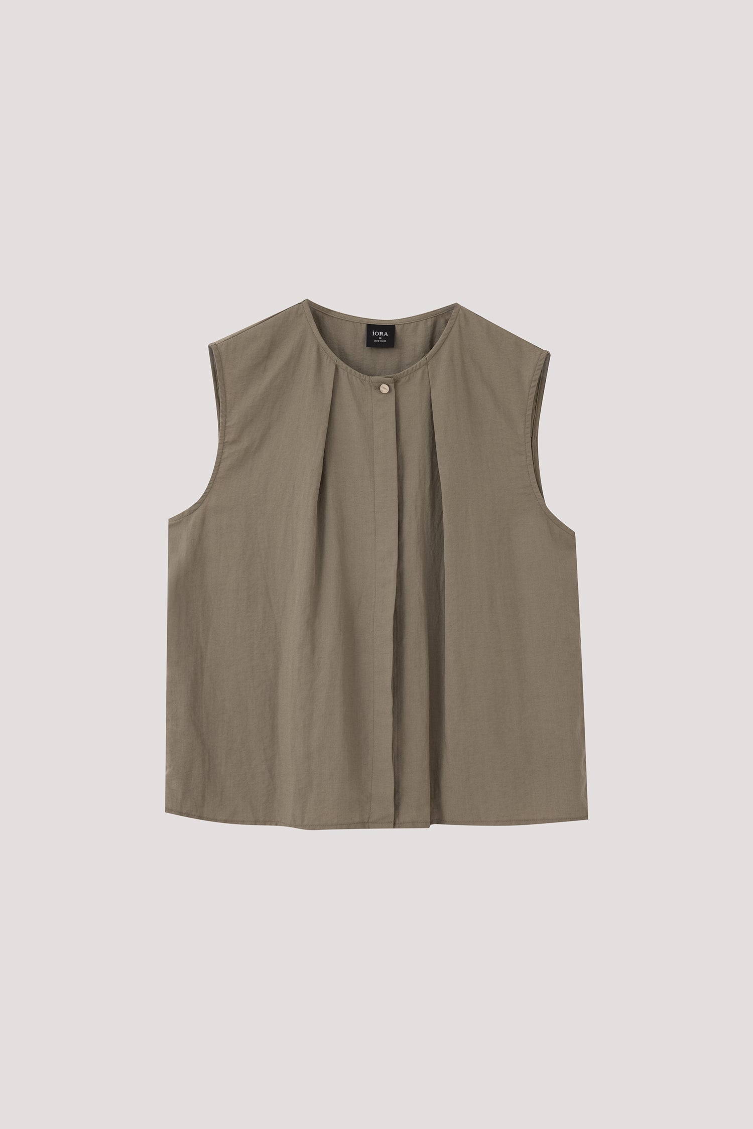 Front Pleat Sleeveless Blouse