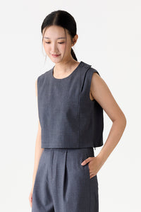 Crop Woven Sleeveless Top