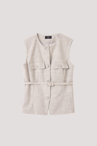 Belted Woven Vest Top