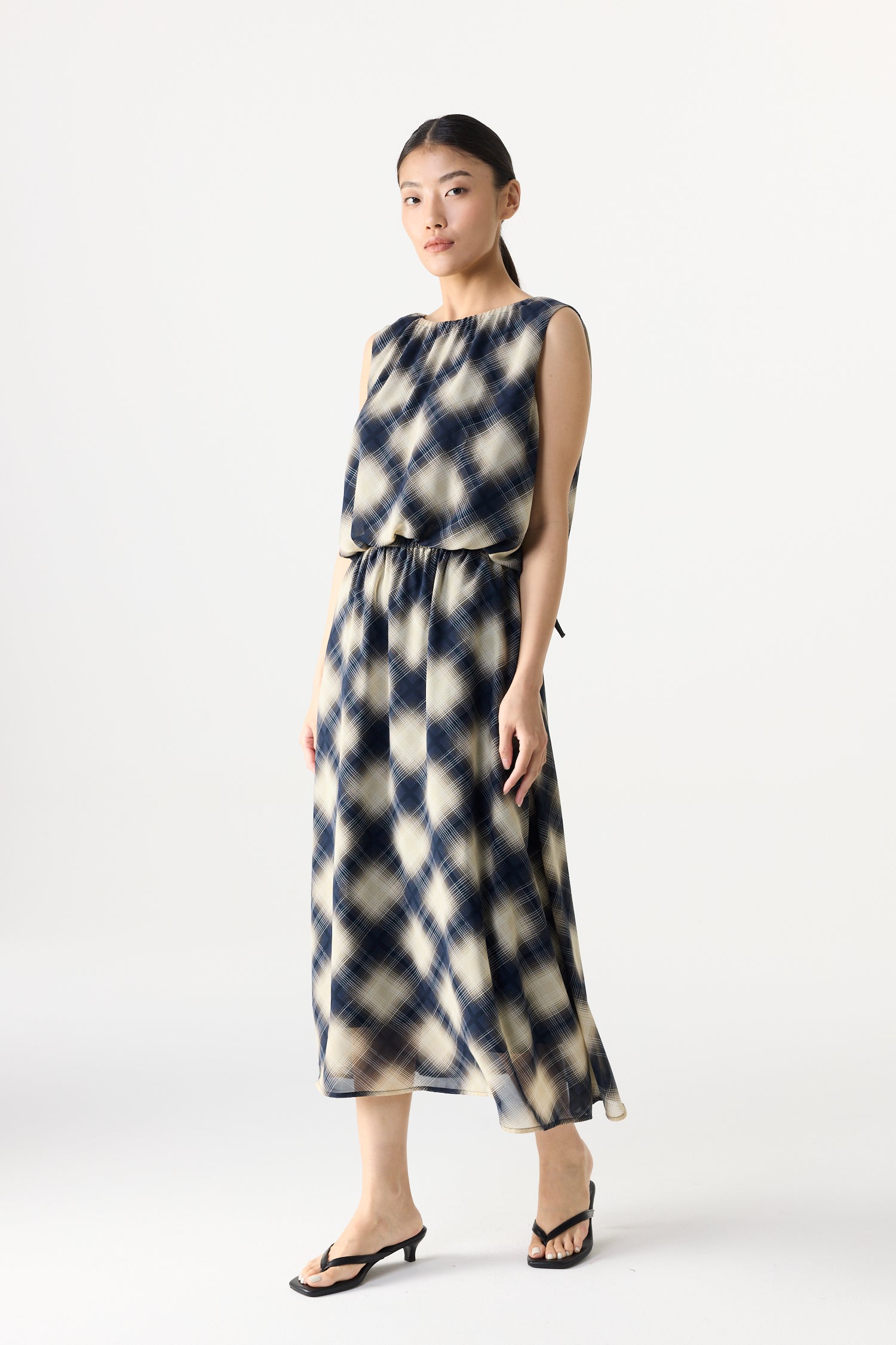 Checks Bubble Crop Top