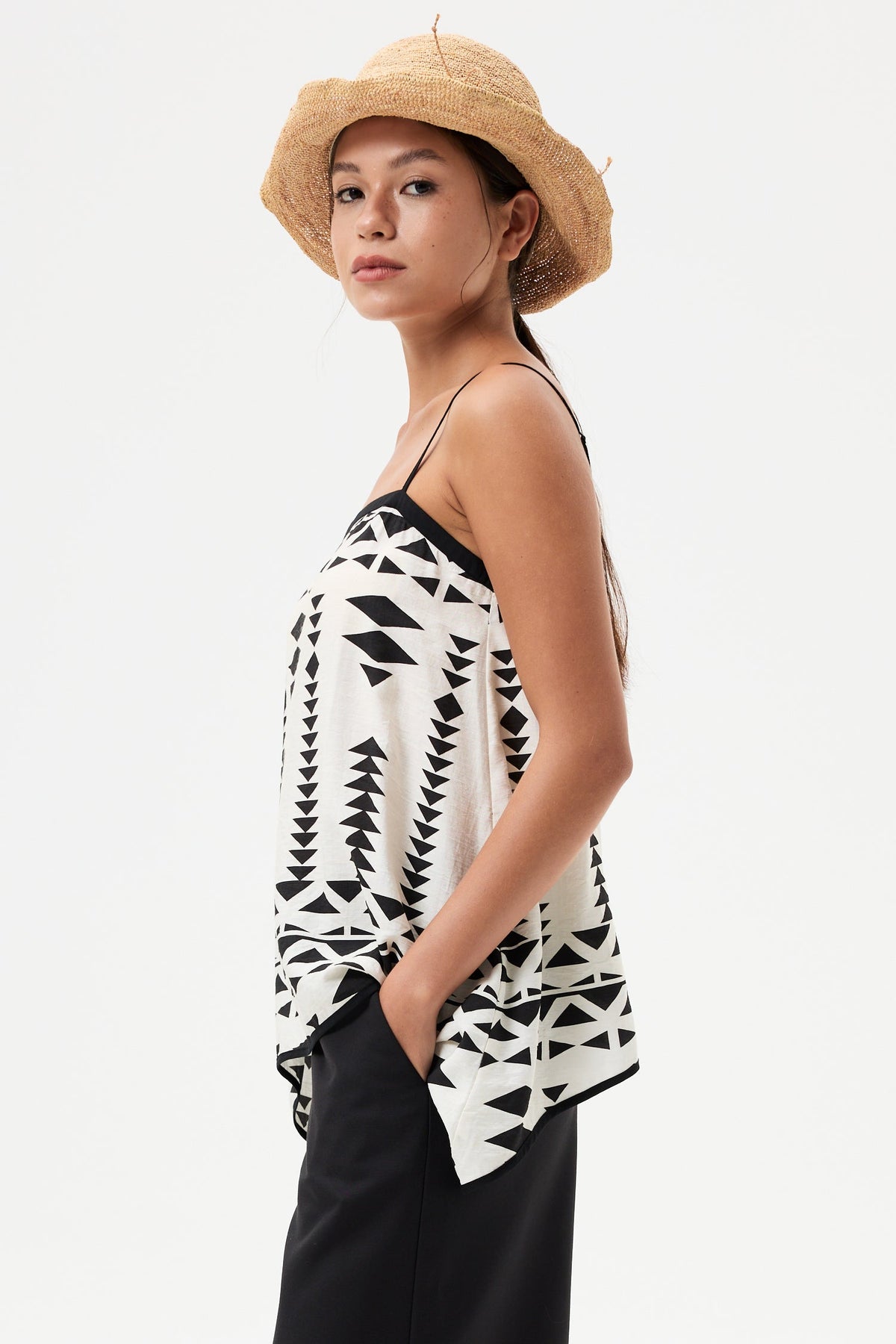Printed Handkerchief Cami Top