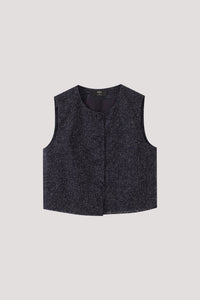 Button Down Tweed Crop Top