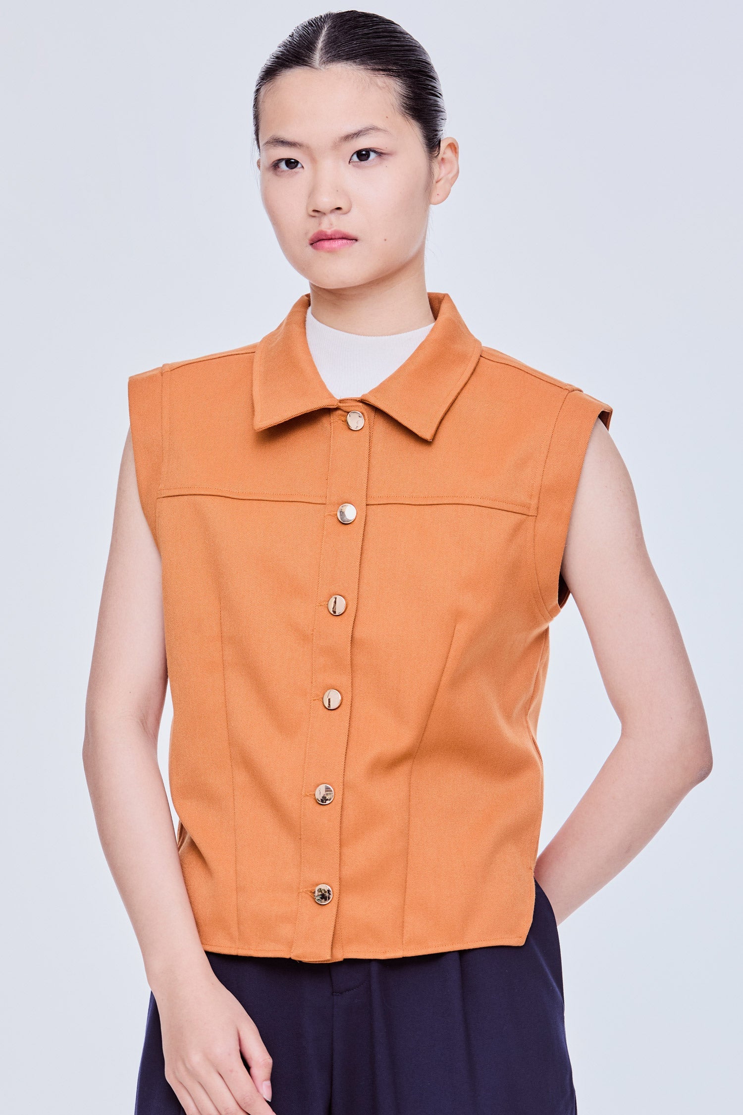 Collared Panel Vest Top