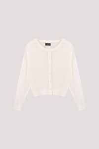Open-Stitch Button Down Cardigan