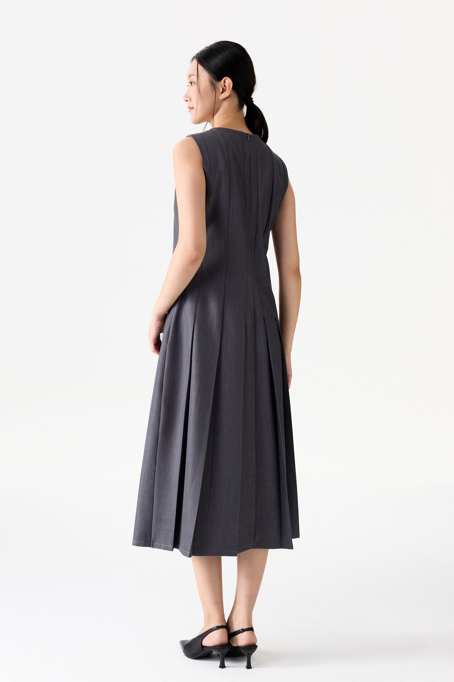 Sleeveless Pleated Dress