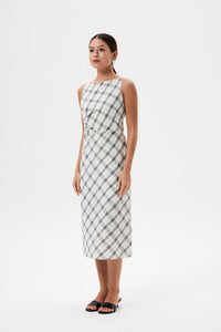 Checks Cowl Neck Dress