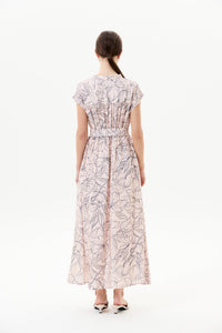 Printed Magyar Midi Dress