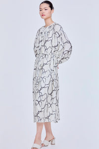 Printed Long Sleeve Dress