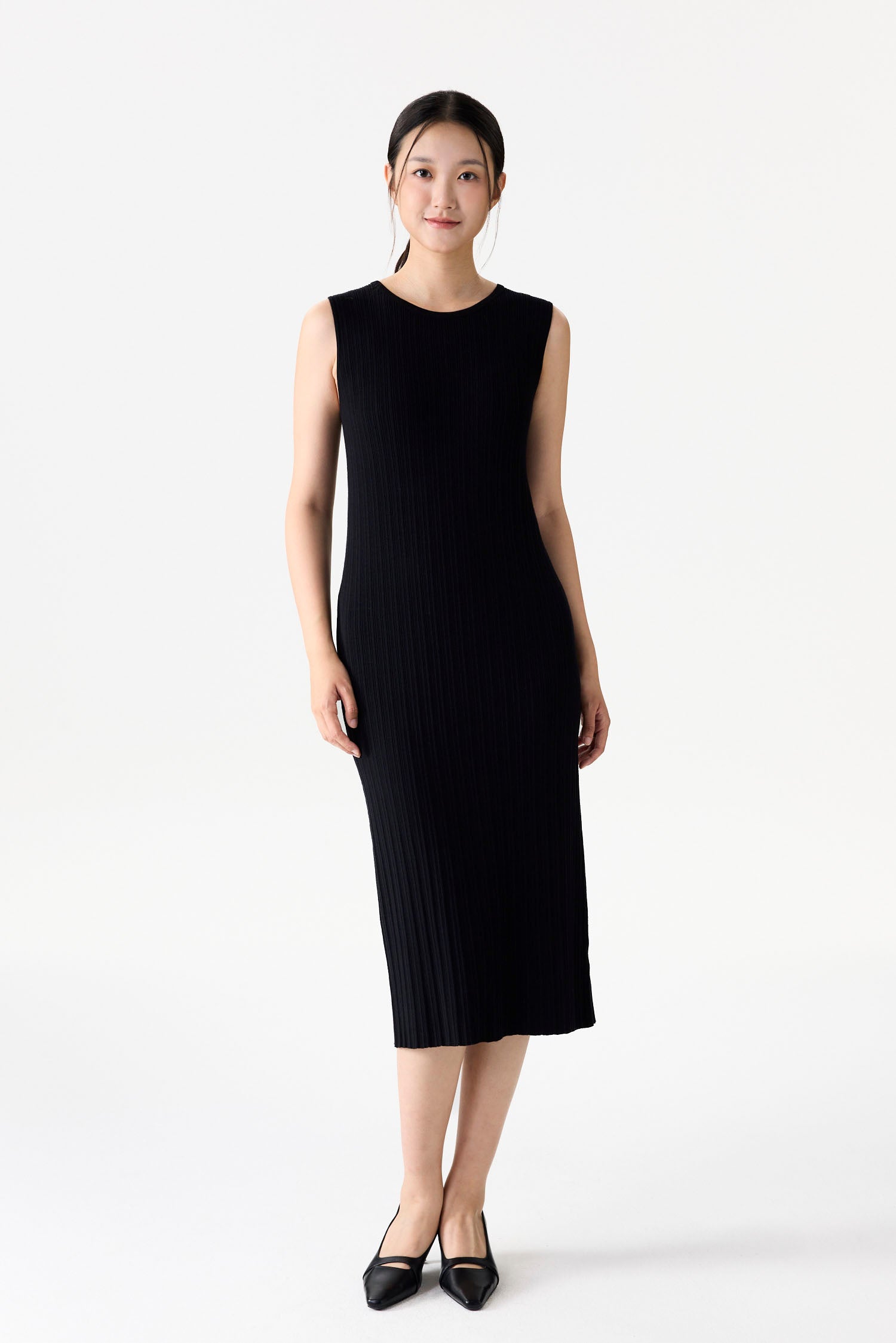 Sleeveless Ribbed Knit Dress