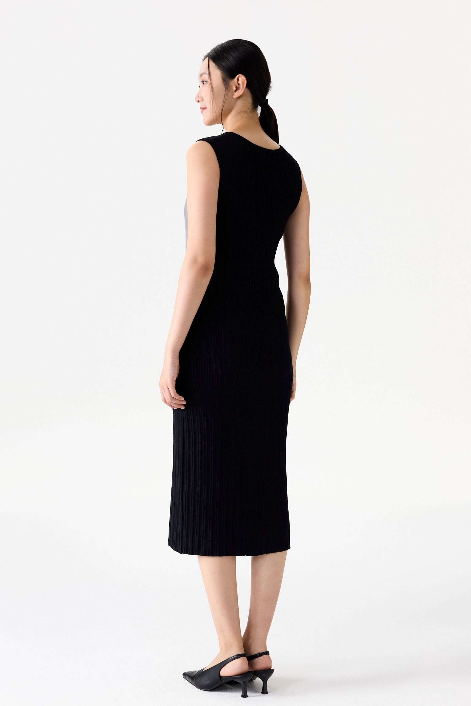 Sleeveless Ribbed Knit Dress