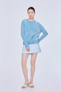 Fluffy High Neck Knit Top