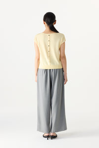 Buttoned Back Knit Top
