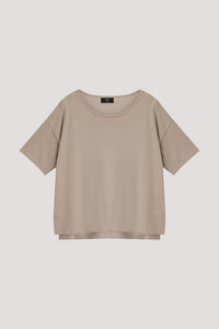 Wide Neck Boxy Knit Top