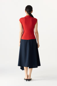 Double V-Neck Magyar Knit Top